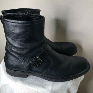 EXCELLENT Men's/ Women's Black Leather Short Zip Boots/ Size 11M